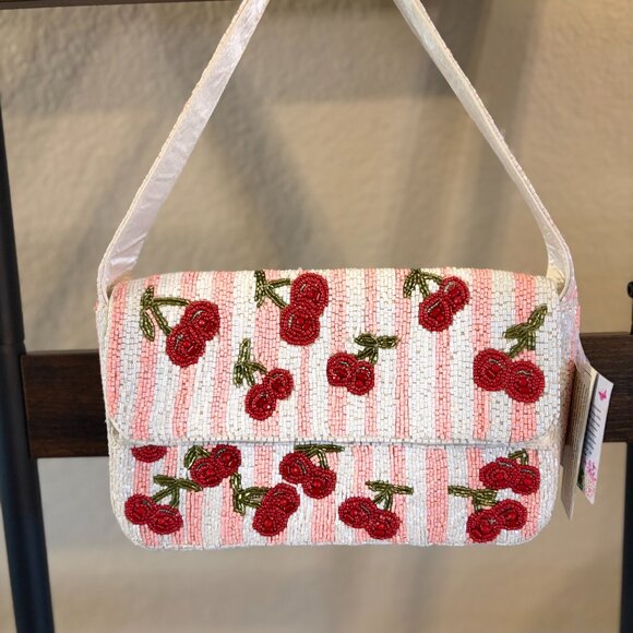 Made in India Handbags - Viral Cherry Beaded Bag Handmade Shoulder Purse Kitsch Y2K NWT
